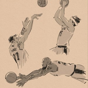 B体育下载-壁纸请收藏！美漫画家晒作品 老詹鱼跃&amp;小里1+2&amp;东契奇绝平全都有